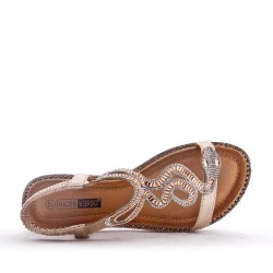 Tong sandal with rhinestones