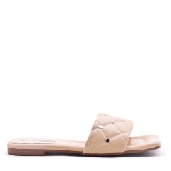 Faux leather slipper