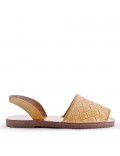 Flat sandals in faux leather for women