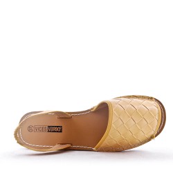 Flat sandals in faux leather for women