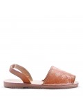 Flat sandals in faux leather for women