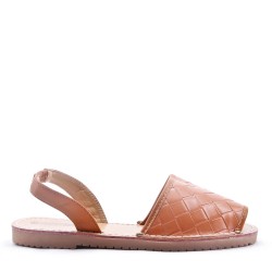 Sandale plat en simili cuir pour femme