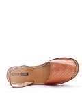 Flat sandals in faux leather for women