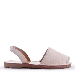 Sandale plat en simili cuir pour femme