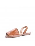 Flat sandals in faux leather for women