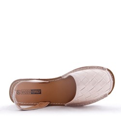 Flat sandals in faux leather for women