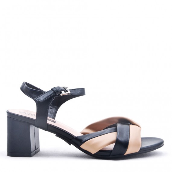 Faux leather heeled sandal