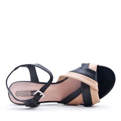 Faux leather heeled sandal