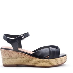 Wedge sandal with espadrille sole