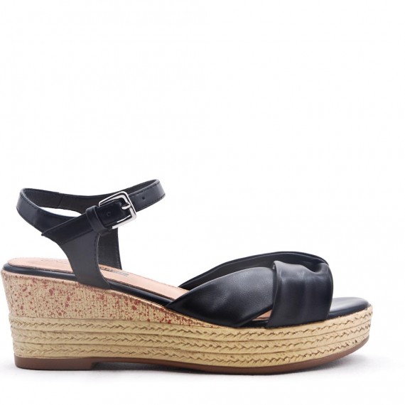 Wedge sandal with espadrille sole