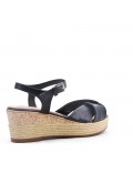 Wedge sandal with espadrille sole