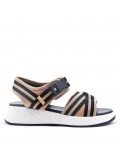 Textile wedge sandal