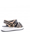 Textile wedge sandal