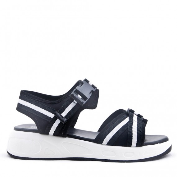 Textile wedge sandal