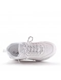 Women's faux leather lace up sneaker