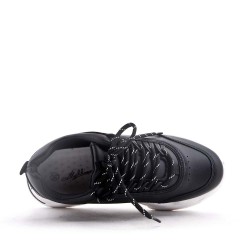 Women's faux leather lace up sneaker