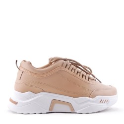 Women's faux leather lace up sneaker