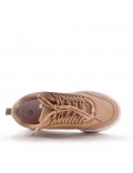 Women's faux leather lace up sneaker