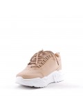 Women's faux leather lace up sneaker