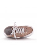 Suede faux lace-up basket