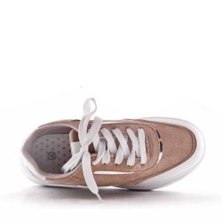 Suede faux lace-up basket