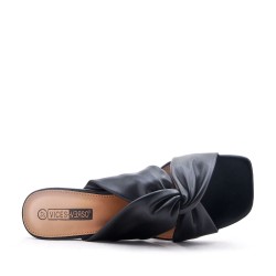 Sandale confort en simili cuir à petit talon 