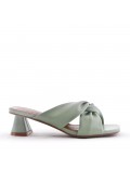 Comfort sandal in faux leather with a small heel