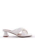 Comfort sandal in faux leather with a small heel