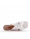 Comfort sandal in faux leather with a small heel