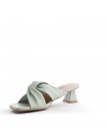 Comfort sandal in faux leather with a small heel