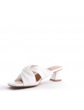 Comfort sandal in faux leather with a small heel