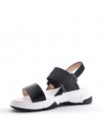 Faux leather wedge sandal