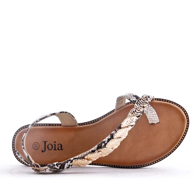 ZAPATOS AL POR MAYOR -Sandalia plana para mujer en piel