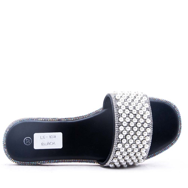 sandales plates perles