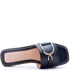 Sandale plat en simili cuir pour femme