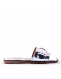 Flat sandals in faux leather for women