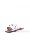 Flat sandals in faux leather for women