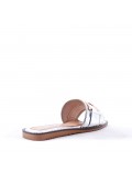 Flat sandals in faux leather for women