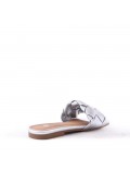 Flat sandals in faux leather for women