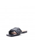 Flat sandals in faux leather for women