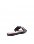 Flat sandals in faux leather for women