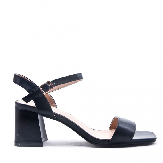 Faux leather heeled sandal