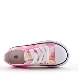 Basket rose tie-dye enfant à lacet