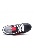 Women's faux leather lace up sneaker