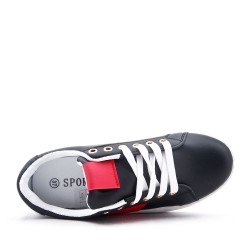 Women's faux leather lace up sneaker