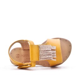 Sandale fille en simili cuir