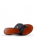 Faux leather slipper