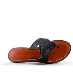 Faux leather slipper