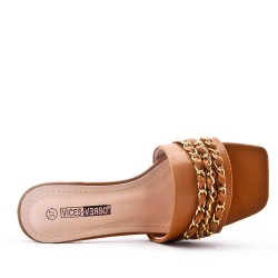 Faux leather heeled sandal