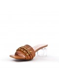 Faux leather heeled sandal